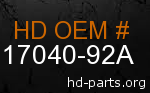 hd 17040-92A genuine part number