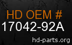 hd 17042-92A genuine part number