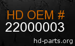hd 22000003 genuine part number