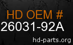 hd 26031-92A genuine part number