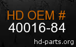 hd 40016-84 genuine part number
