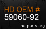 hd 59060-92 genuine part number