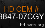 hd 59847-07CGY genuine part number