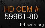 hd 59961-80 genuine part number