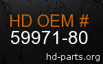 hd 59971-80 genuine part number