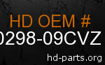 hd 60298-09CVZ genuine part number