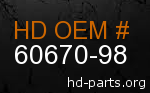 hd 60670-98 genuine part number