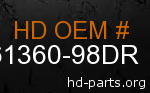 hd 61360-98DR genuine part number