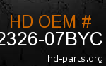 hd 62326-07BYC genuine part number