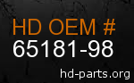 hd 65181-98 genuine part number