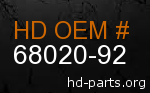 hd 68020-92 genuine part number