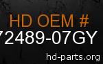 hd 72489-07GY genuine part number