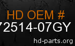 hd 72514-07GY genuine part number