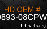 hd 90893-08CPW genuine part number